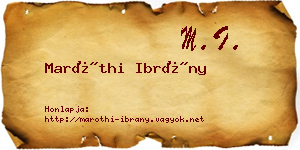 Maróthi Ibrány névjegykártya